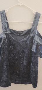 Navy Blue Velvet Shirt